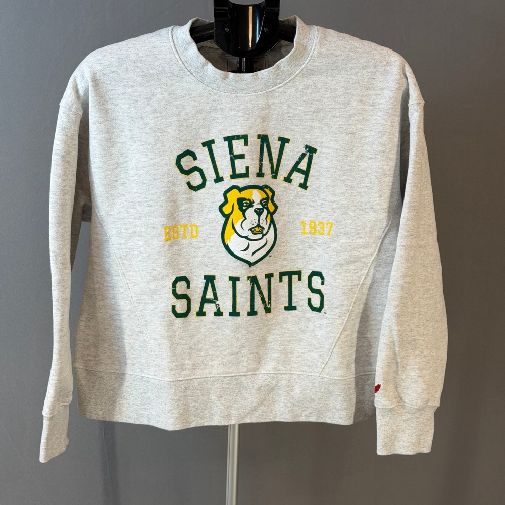 Siena Saints Crewneck Sweatshirt‎ Gray Dog Logo Collegiate Athleisure Size M